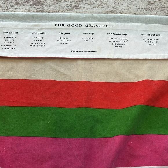 Kate Spade Colorful Striped Apron with measurements on the inside hem - Picture 4 of 5